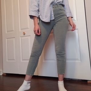 UO Velvet Sage Skinny Cropped Pants